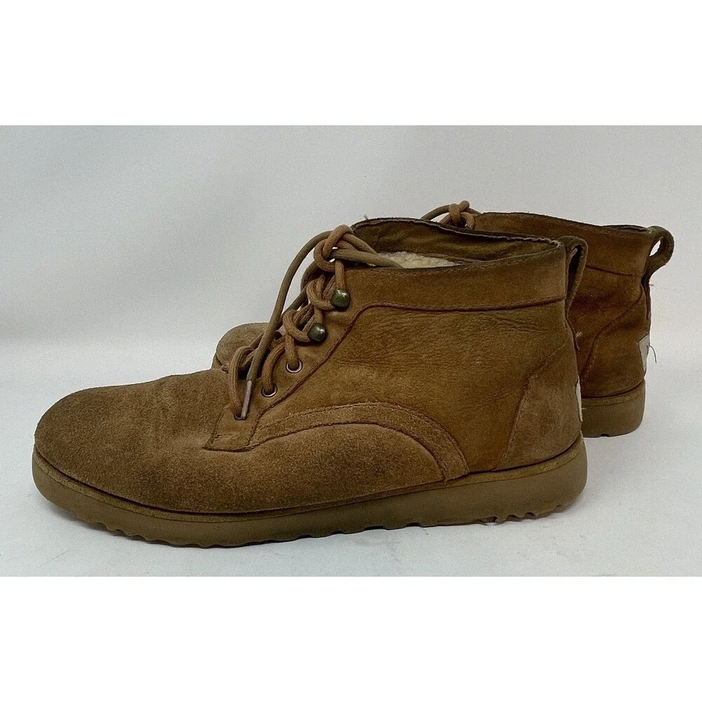 UGG Bethany Chukka Suede Boots Lace Up Sheepskin Lining Size 10